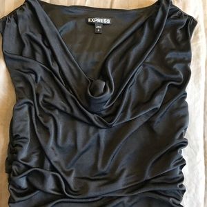 Express rouched black dress